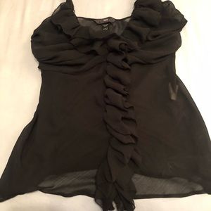 H&M black ruffle top